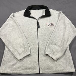 Beijing Olympics 2008 Fleece Jacket‎ Size XL Grey Lightweight Full Zip